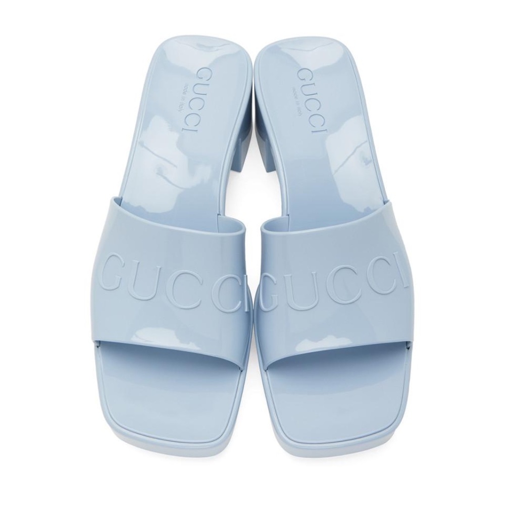 Gucci Rubber Slide in Blue